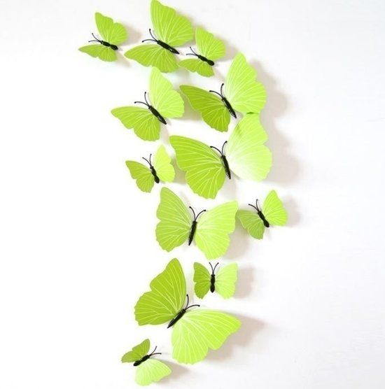 3D-Vlinders.nl Lime groene 3D-vlinders