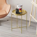 Hanah Home Elegante gouden metalen koffietafel, 46 x 56 x 46 cm
