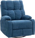 HOMCOM Relaxfauteuil Polyester met Bekerhouder Blauw