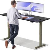 Desktronic HomePro Zit-sta Bureau Elektrisch In Hoogte Verstelbaar, 200x80 cm Groente/Zwart