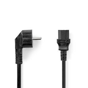 Nedis C13 Power Cable - 10m - Black - Angled/Straight