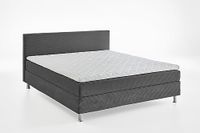 Atlantic Home Collection Boksbed inclusief rooster en binnenveringmatras, hout, donkergrijs, 160 x 200 cm