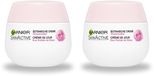 Garnier SkinActive Crème de jour botanique à l'eau de rose - Peau sèche et sensible - 2 x 50 ml