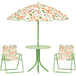 Ensemble de salon de jardin 4 pièces pour enfants, motif animaux éléphant girafe, parasol ajustable 100 cm, chaises pliantes