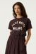 Garcia Dames Tekst Print T-shirt Bruin Korte mouw