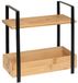 5Five Keuken/aanrecht rekje - metaal/bamboe hout - 30 x 14 x 30 cm - keuken organizer - naturel/zwart - 2 levels