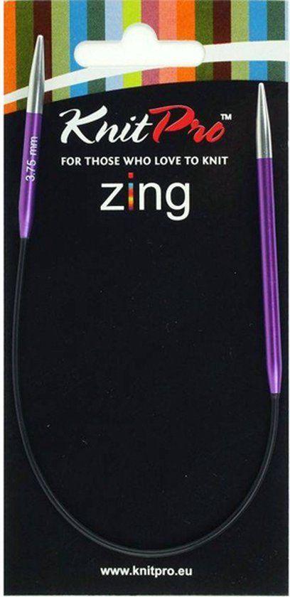 KnitPro Zing rondbreinaalden 25cm 2.00mm - 5.00 mm Blauw Metaal
