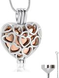 Hemelwinkel Luxe Ashanger - met Ketting (55 cm) - Voor As, Haren of Parfum - Assieraad - As Ketting - Gedenksieraad - Urn - As Hanger - Incl. As vuller en Opbergzakje - Closed Rosé Gold