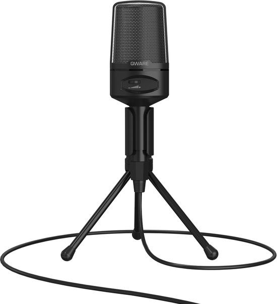 Qware Gaming Dacapo - Gaming Microphone - Condenser - USB/3.5mm Jack - Black