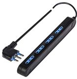Poly Pool PP2522.2 Stekkerdoos met stekker 16 A en 4 tweewaardige stopcontacten, 1,5 m kabel met weinig ruimte, zwart