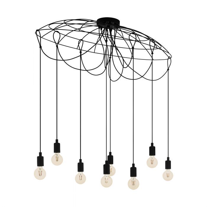 EGLO Hogsmill Hanglamp - Zwart - E27 - 110 cm