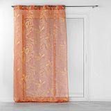 douceur Belflor gordijn met oogjes (140 x 240 cm) terracotta/goud, gezandstraalde voile metallic print