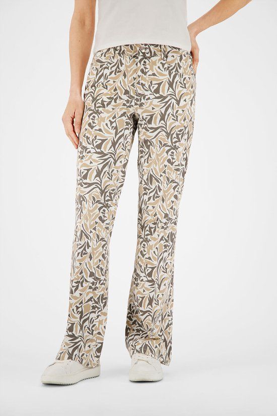 Gardeur ZURI126-646491 Slim Bootcut Print Vrouwen W38 X L32 Katoen Elastaan Zand