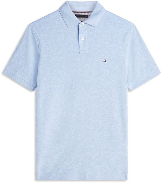 Tommy Hilfiger Poloshirt Korte Mouw Lichtblauw L Mannen Katoen Elastaan Effen