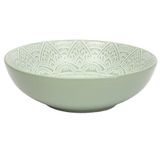 HOME DECO FACTORY, KA0458, Modern design soup plate in durable ceramic, ideal for soups and sauce dishes, easy to maintain, green color, diameter 185 cm