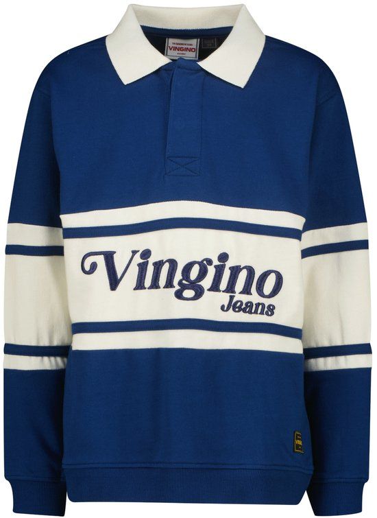 Vingino Kieran Jongens Polo Lange Mouw Katoen Navy Peony Maat 116