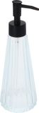 QUVIO Zeepdispenser - Glas - Transparant - Zwart - 300 ml