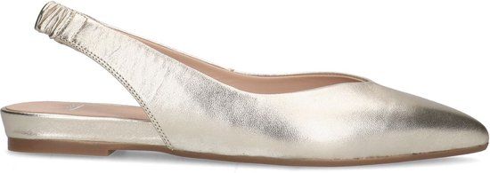 Manfield Dames Gouden Leren Slingback Ballerina's Maat 39