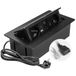 GTV – Inbouwcontactdoos MULTISOFT zwart met 2x stopcontact met aarding, USB A+C, RJ45, HDMI 2.0, intrekbaar met afdekking, 1,5 m kabel