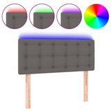 VidaXL Hoofdbord & Voeteind Grijs met LED Strip