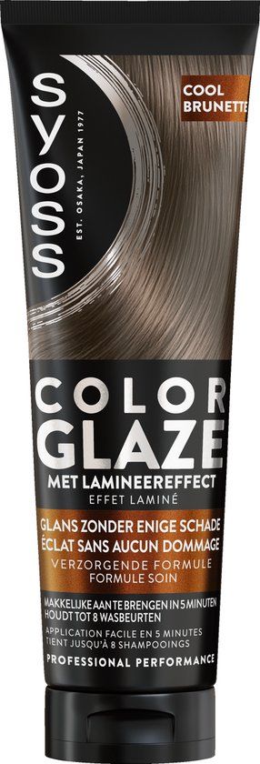 Syoss Color Glaze Cool Brunette - Haargloss Toner - Koel Bruin - Haarglans en Kleur Opfrissen - Tot 8 Wasbeurten - Lamineringseffect - Met Keratine - Voor Lichtbruin tot Donkerbruin Haar - 130ml