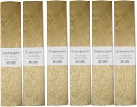 Haza Crepe papier platte vellen - 6x - metallic goud - 250 x 50 cm