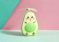 Heppie fan Lachende Avocado - Handventilator - Spiegel - LED verlichting - 3 in 1 - Zomer - Cool - Oplaadbaar - Onderweg - Kind vriendelijk - Happy