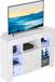 Dripex meuble TV bas Armoire d'angle Table d'angle Commode d'angle Blanc brillant avec éclairage LED