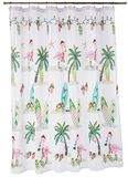 Avanti Linens Douchegordijn, Waterdicht, Badkamer & Vakantie Decor (Flamingo Jingle Collection)