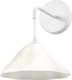 OSRAM wandlamp Decor Lotus Leaf wit van metaal en papier-maché, E14, 219 mm lengte, lampenkap van gerecycled materiaal, duurzaam dankzij vervangbare lichtbron, eenvoudig te installeren