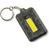 Carson COB LED Sleutelhanger Zaklamp met Roestvrij Stalen Sleutelhanger – 3 Lichtinstellingen – Grijs (KL-10GY)