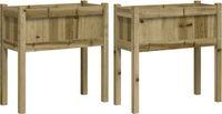 vidaXL Plantenbakken met poten 2 stuks geïmpregneerd hout