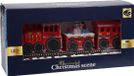 Merkloos / Sans marque Koopman International Kerstdorp kersttrein - sneeuwpop - met bewegende led lampjes - LED verlichting - 39 cm