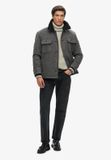 Superdry The Merchant Store Wollen Chore Jas Heren L Charcoal Herringbone
