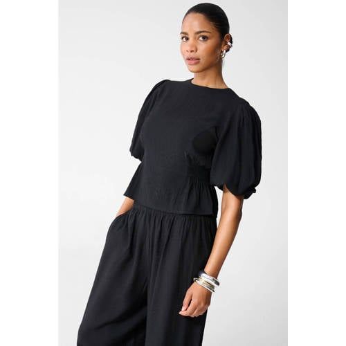 Shoeby Top met Peplum - Zwart