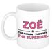 Bellatio Decorations Naam cadeau Zoe - The woman, The myth the supergirl koffie mok / beker 300 ml