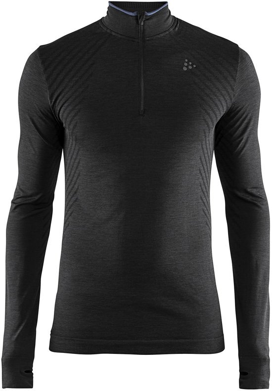 Craft Fuseknit Comfort Zip Heren Sportshirt - Black - XXL