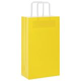vidaXL Zakken van kraftpapier, 250 stuks, met gele handgrepen, 21 x 11 x 36 cm