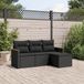Maison Exclusive - Ensemble de meubles de jardin 4 pièces avec canapé et coussins, noir, en polyrotin