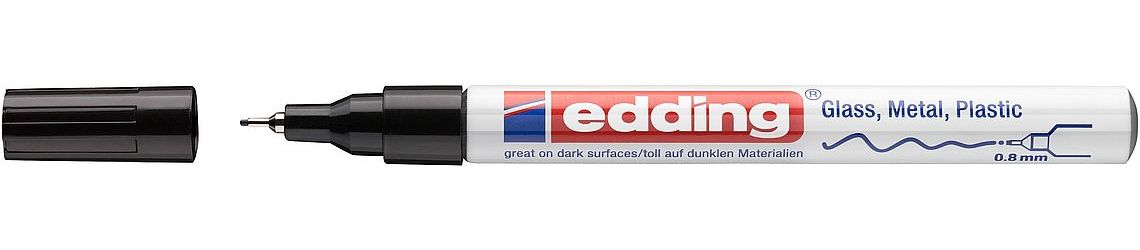 Edding 780 Permanent Marker - Fine Tip - Black - 0.8mm - 1 Piece