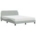 VidaXL Lit avec matelas "Dover", gris clair, 140x190 cm, velours