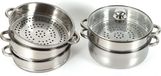 Decotopia Set de casseroles à vapeur en Inox avec couvercle 5 couches Ø 26 cm