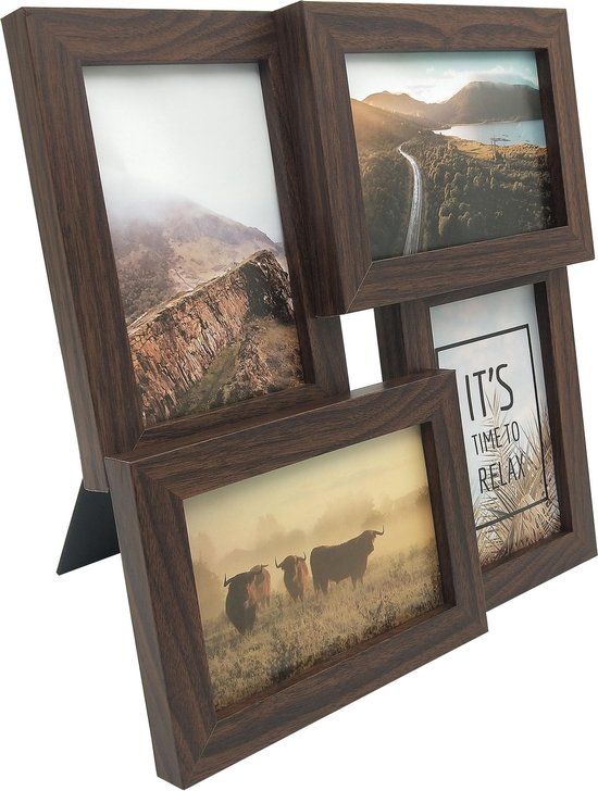 Henzo Pure Barry Collagelijst - 4 Foto's 10x15 cm - Donkerbruin