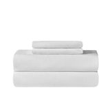 Sonive Microvezel beddengoedset met kussensloop, 240 x 220 cm, 65 x 65 cm x 2, wit glanzend