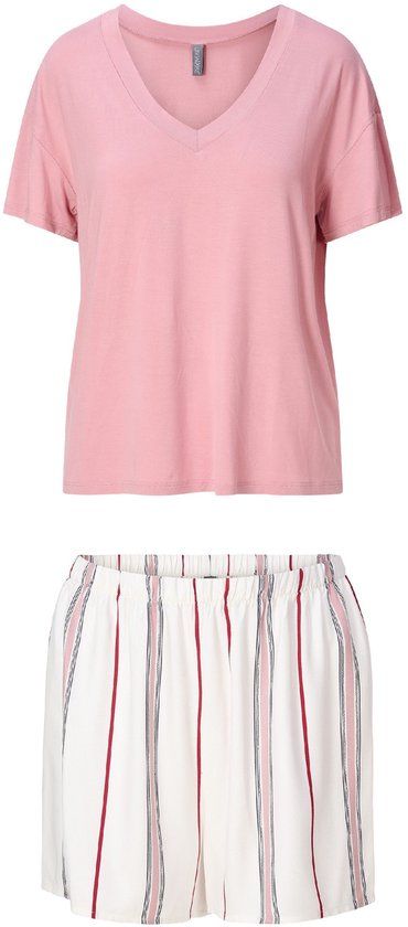 LingaDore Shortama set Roze/print Gestreept Korte mouw Vrouwen S