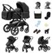 StarTech 3-in-1 kinderwagen - Model 739 - Hoge ligpositie - Zit- en ligfunctie - Opvouwbaar - Compatibel met autostoeltjes - Max. 20 kg - Zwart