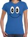 Bellatio Decorations Dames T-shirt Smile/Emoticon Blauw XS