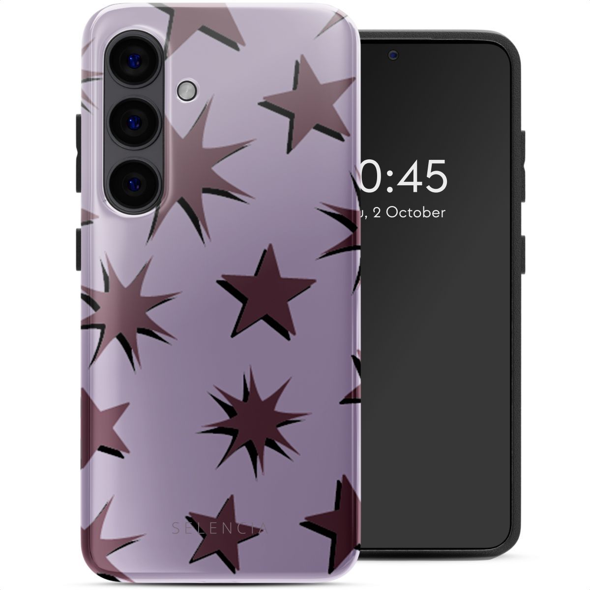 Selencia Vivid Tough Backcover voor de Samsung Galaxy S24 - Stars Plum Lilac
