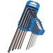DRAPER tbtl10 a/B Extra lange Imperial Hexagon en Ball End Hexagon Key-set, blauw, 10-delig
