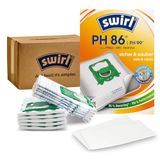 Swirl PH 86 MicroPor Plus stofzuigerzak voor Philips, AEG, Electrolux en Volta stofzuiger, anti-allergeenfilter, duurzaam hoog zuigvermogen, 10 stuks incl. 2 filters